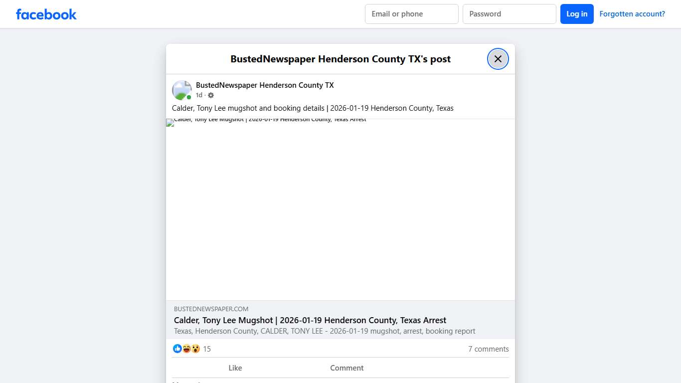 Calder, Tony Lee... - BustedNewspaper Henderson County TX | Facebook