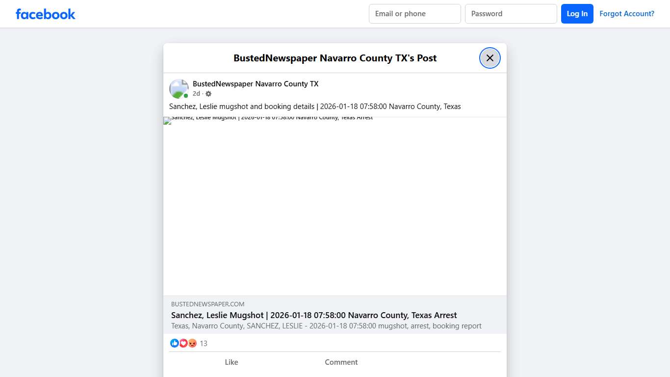 Sanchez, Leslie... - BustedNewspaper Navarro County TX | Facebook